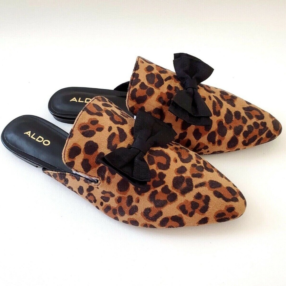 NEW Aldo Leopard animal pointed mule loafer flat - Picture 2 of 8